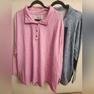 Bundle Of 2 Croft & Barrow Fleece Button Long Sleeves